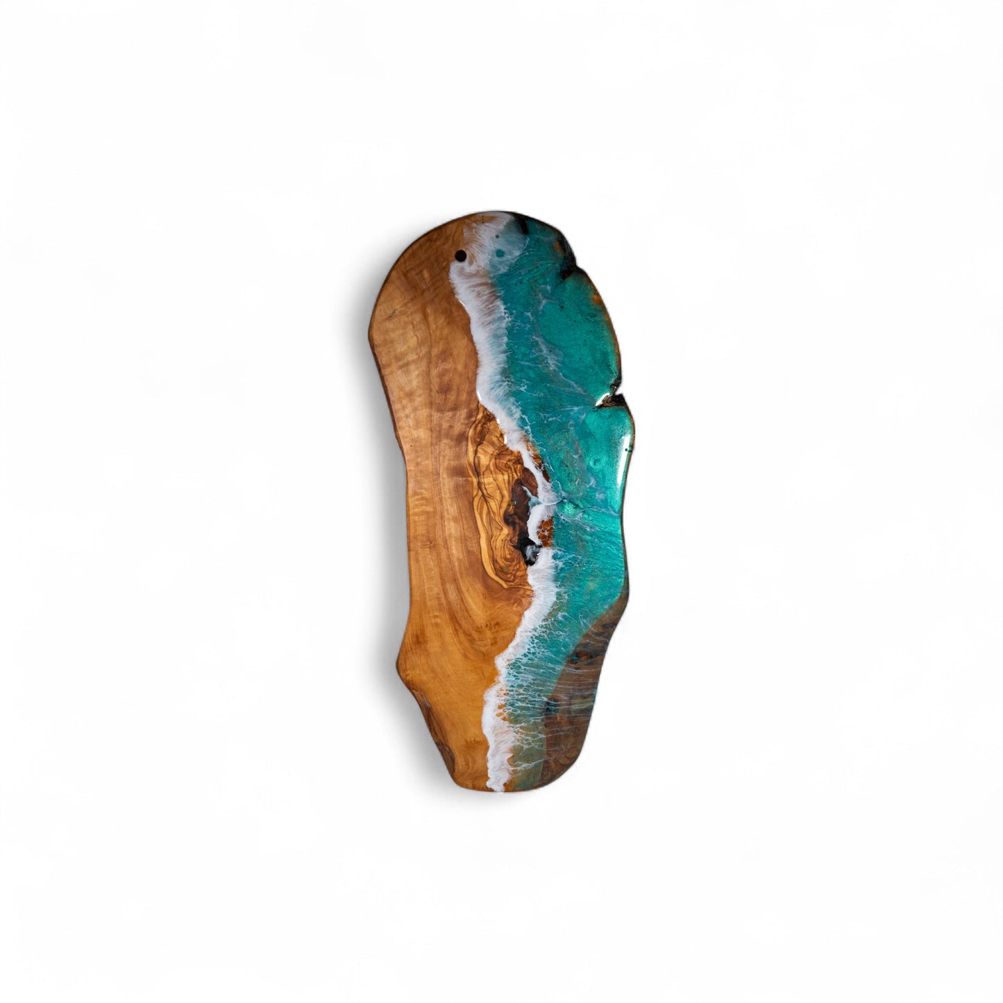 Handcrafted Ocean Wave Olive Wood Charcuterie Board - Serving Platter