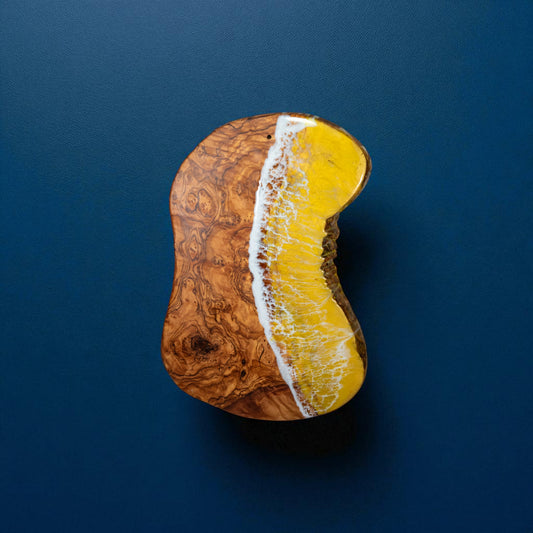 Handcrafted Ocean Wave Olive Wood Charcuterie Board - Serving Platter