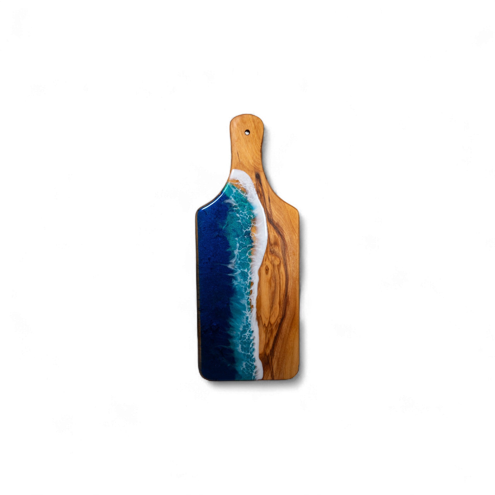 Handcrafted Ocean Wave Olive Wood Charcuterie Board - Serving Platter