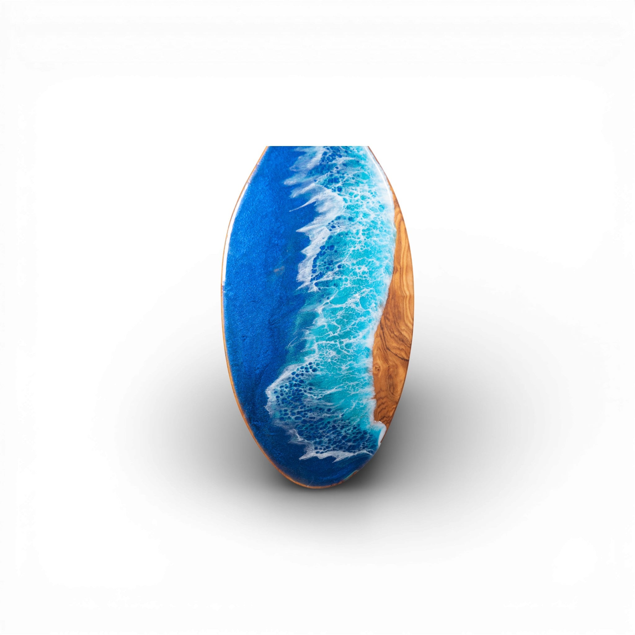 Handcrafted Ocean Wave Olive Wood Charcuterie Board - Serving Platter