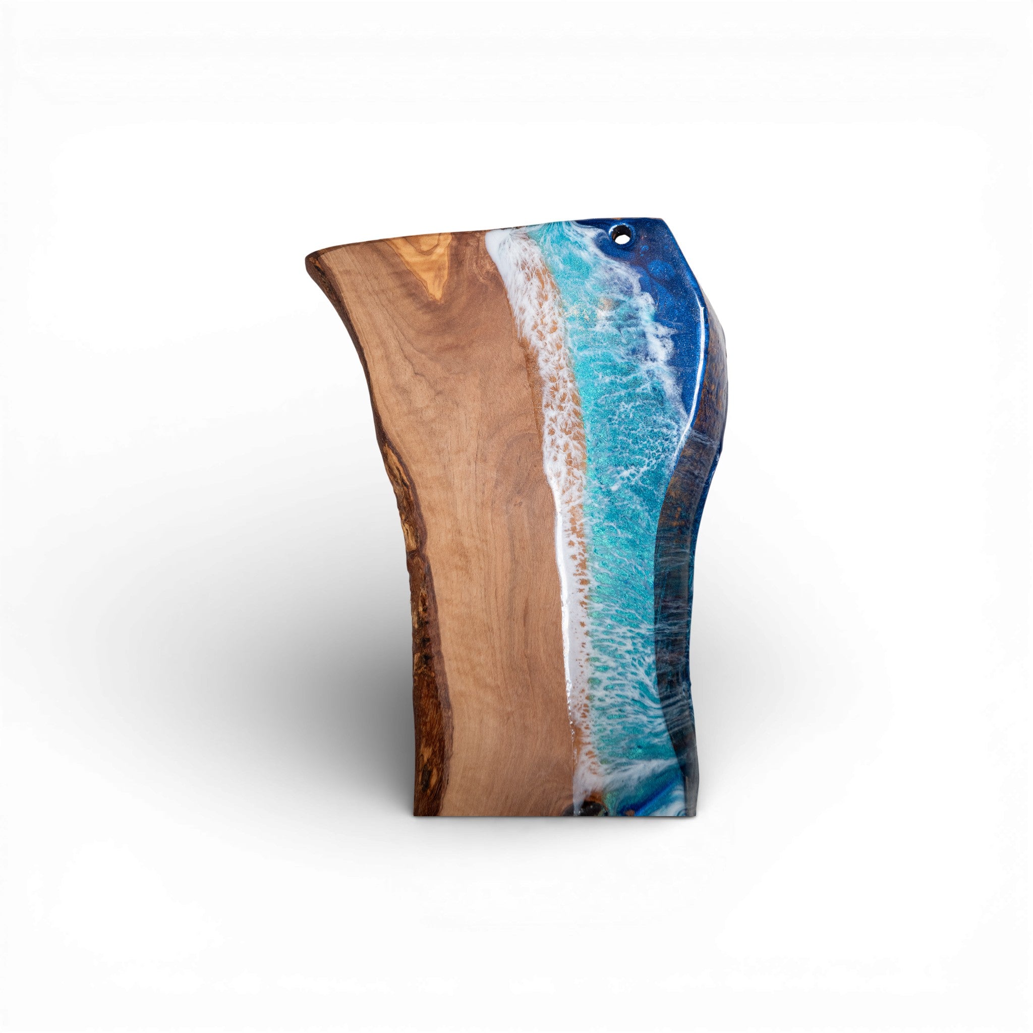 Handcrafted Ocean Wave Olive Wood Charcuterie Board - Serving Platter