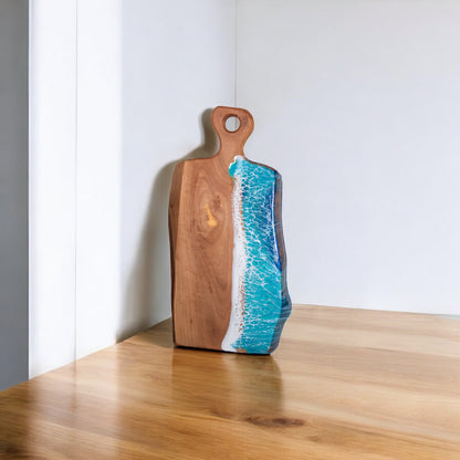 Handcrafted Ocean Wave Olive Wood Charcuterie Board - Serving Platter