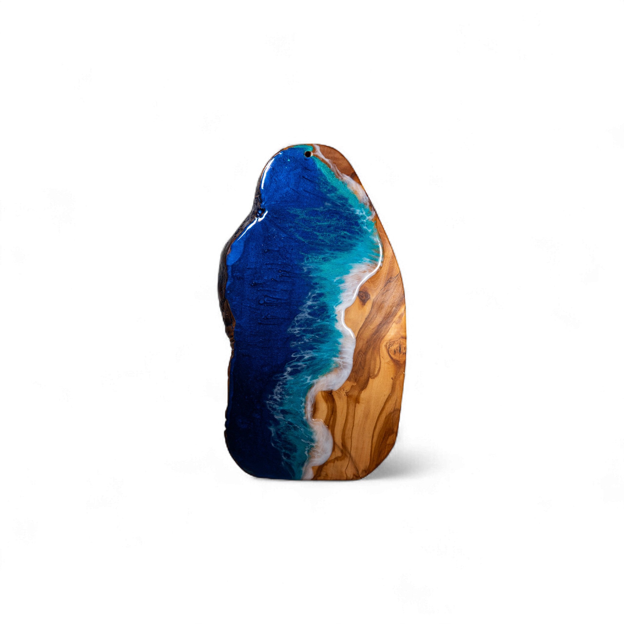 Handcrafted Ocean Wave Olive Wood Charcuterie Board - Serving Platter
