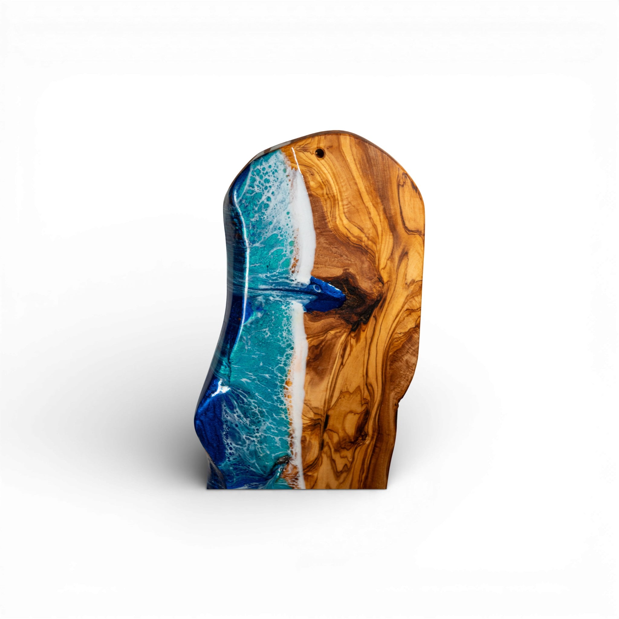 Handcrafted Ocean Wave Olive Wood Charcuterie Board - Serving Platter