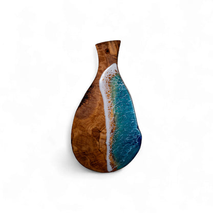 Handcrafted Ocean Wave Olive Wood Charcuterie Board - Serving Platter