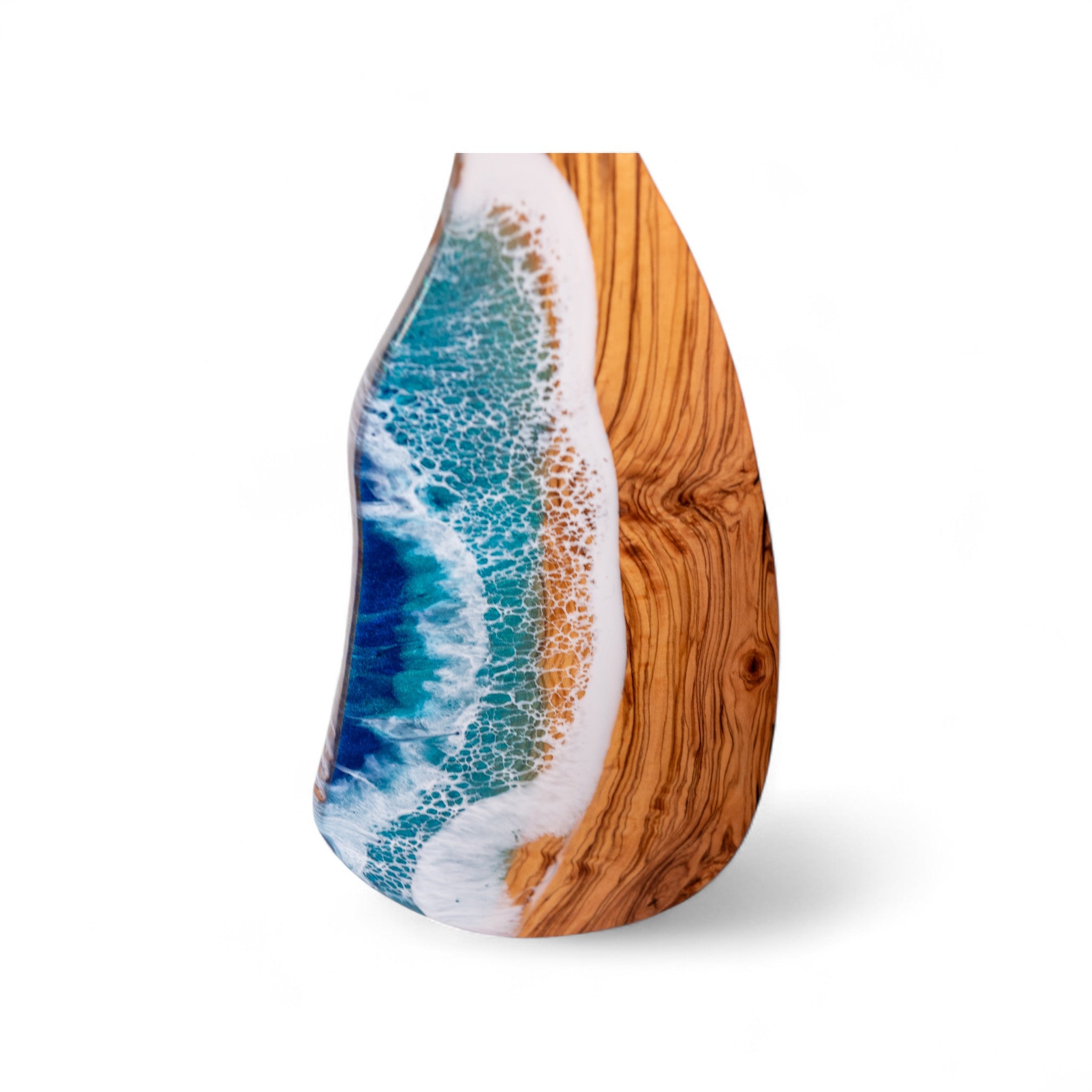Handcrafted Ocean Wave Olive Wood Charcuterie Board - Serving Platter
