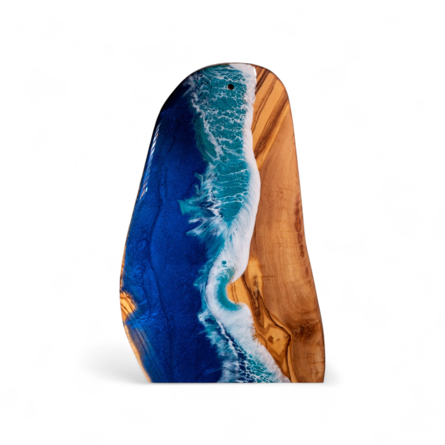 Handcrafted Ocean Wave Olive Wood Charcuterie Board - Serving Platter