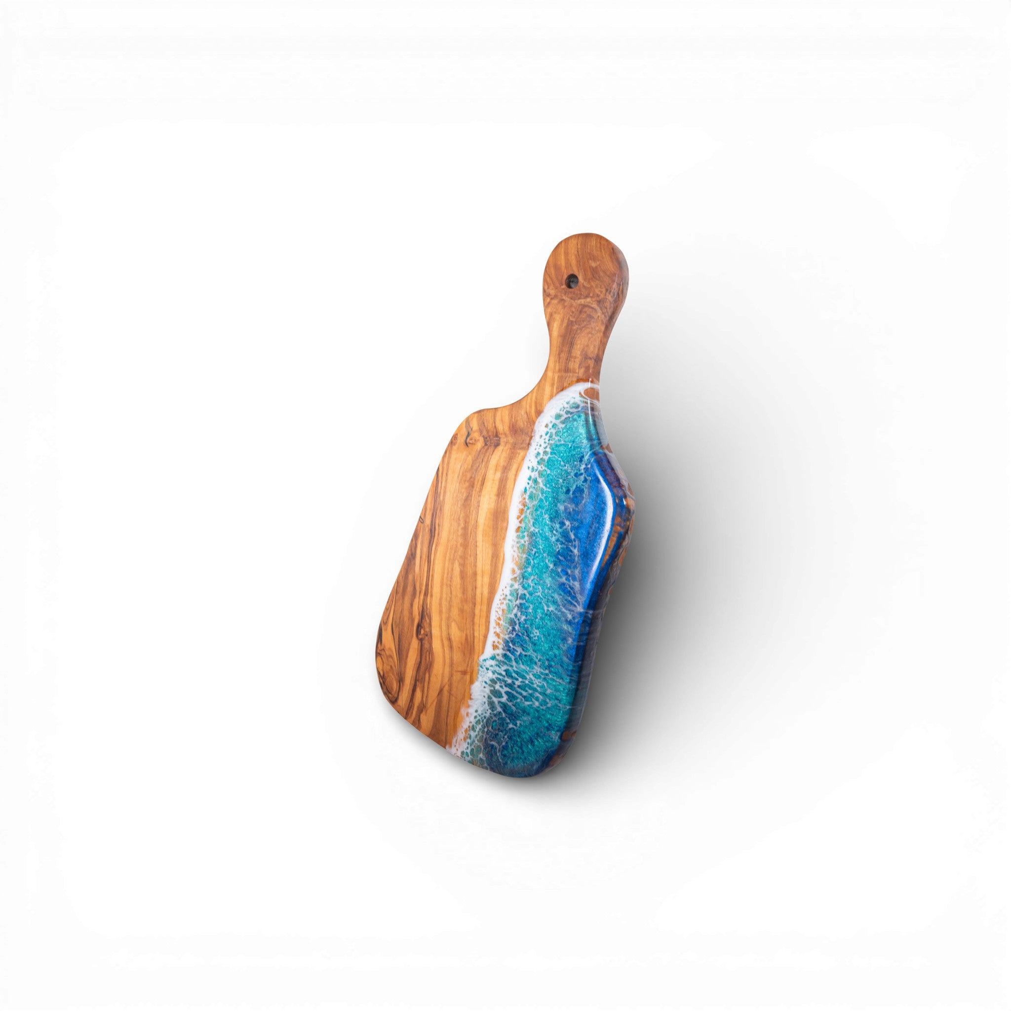 Handcrafted Ocean Wave Olive Wood Charcuterie Board - Serving Platter