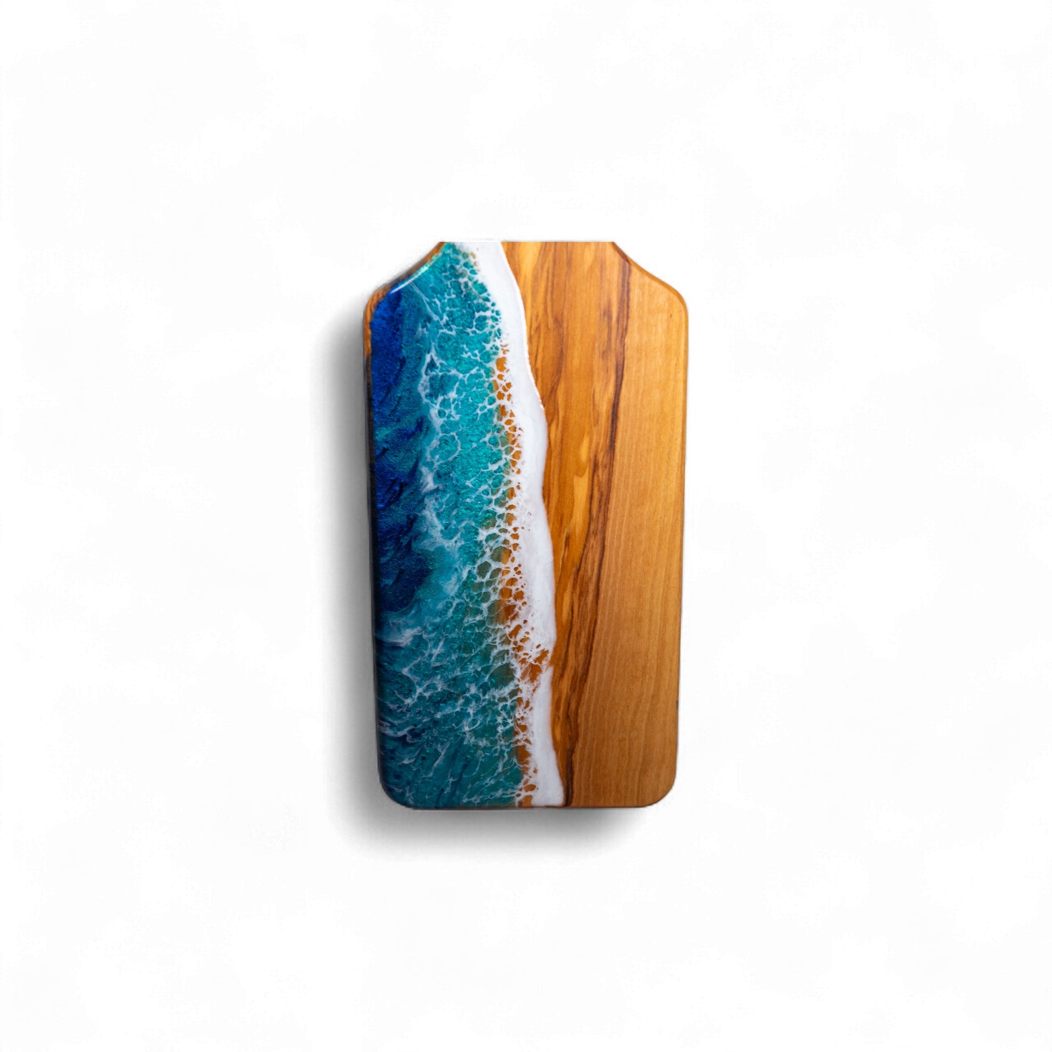 Handcrafted Ocean Wave Olive Wood Charcuterie Board - Serving Platter
