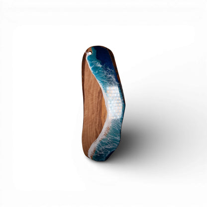 Handcrafted Ocean Wave Olive Wood Charcuterie Board - Serving Platter