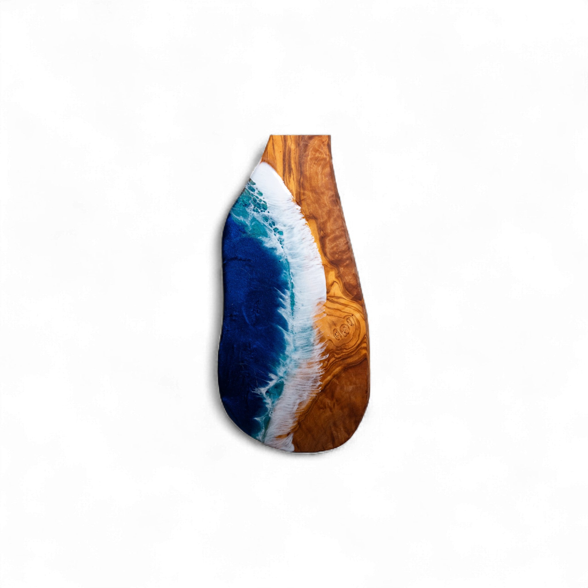 Handcrafted Ocean Wave Olive Wood Charcuterie Board - Serving Platter