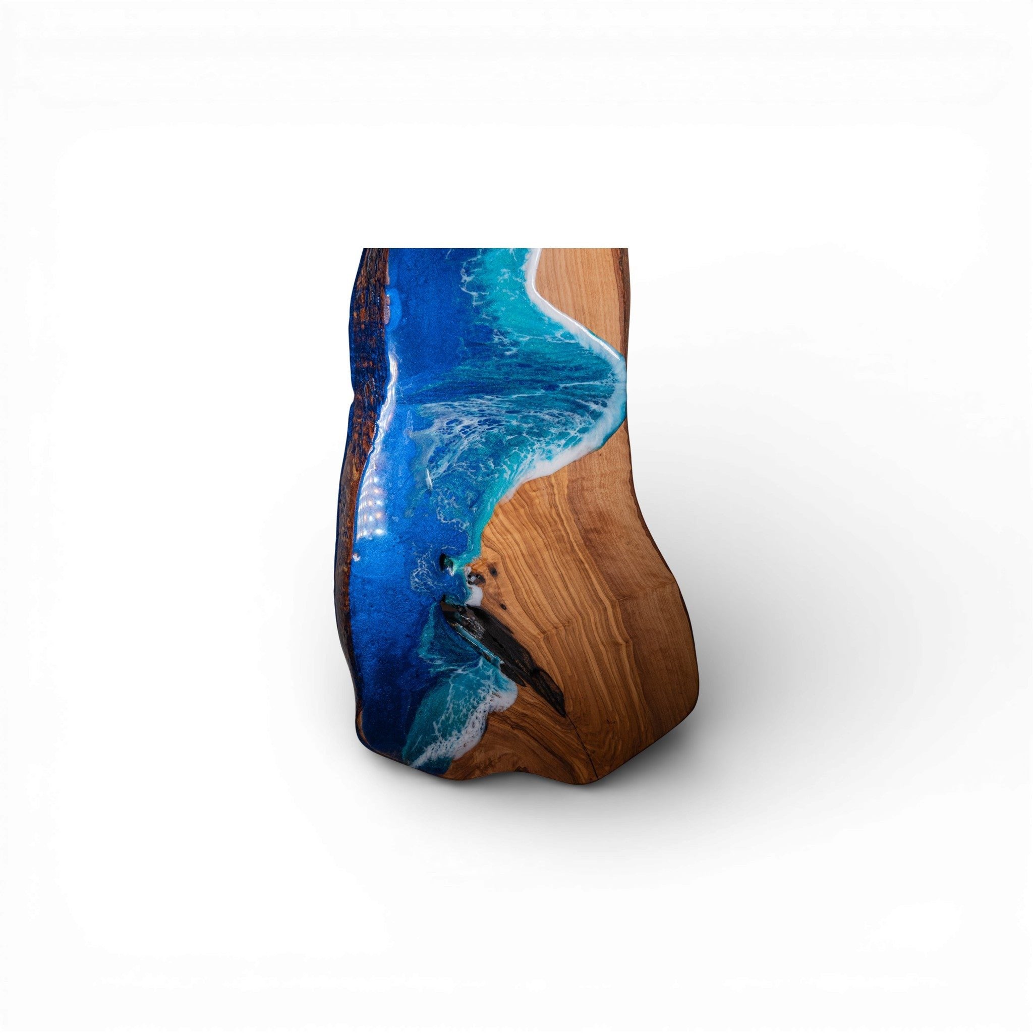 Handcrafted Ocean Wave Olive Wood Charcuterie Board - Serving Platter