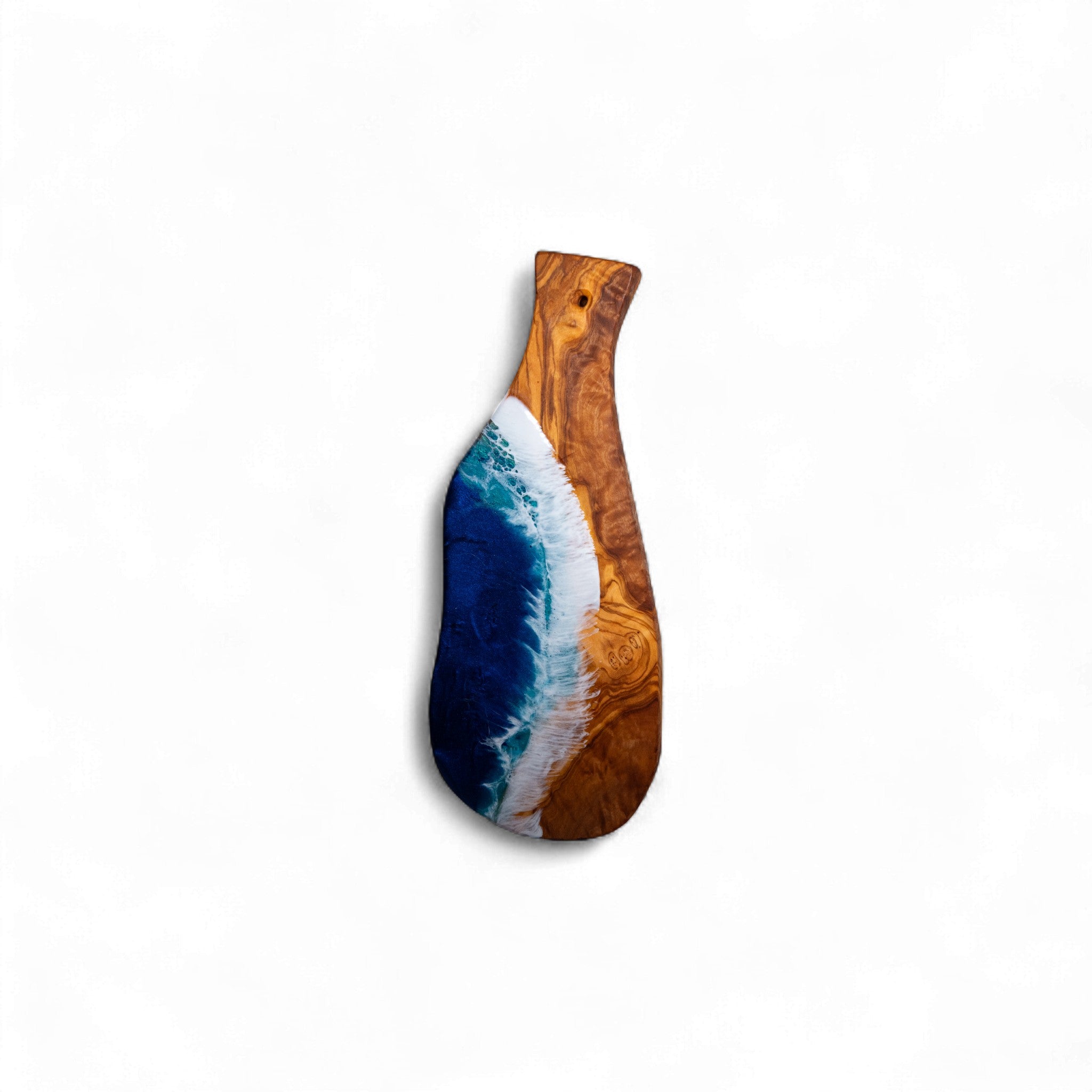 Handcrafted Ocean Wave Olive Wood Charcuterie Board - Serving Platter