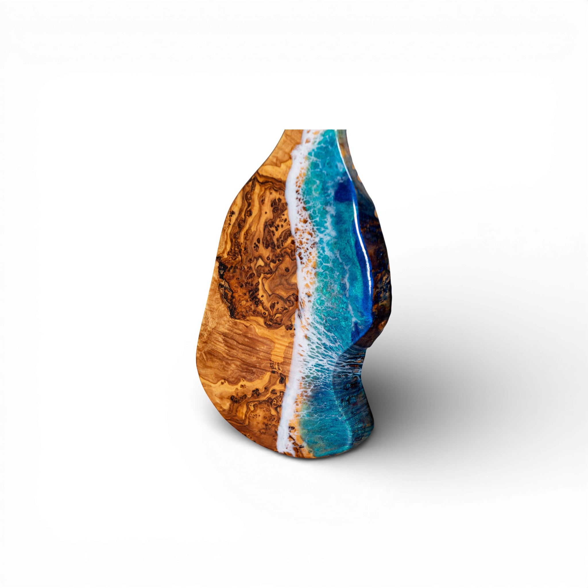 Handcrafted Ocean Wave Olive Wood Charcuterie Board- Serving Platter