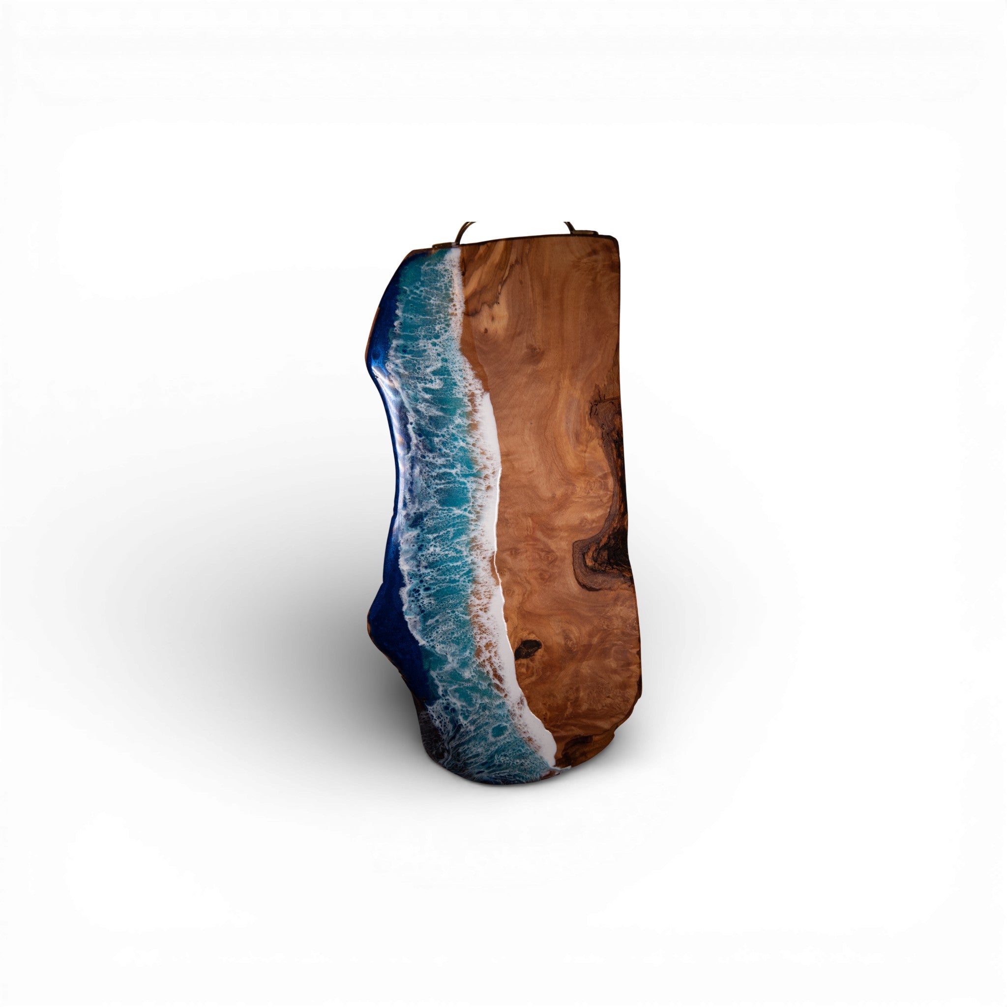 Handcrafted Ocean Wave Olive Wood Charcuterie Board - Serving Platter