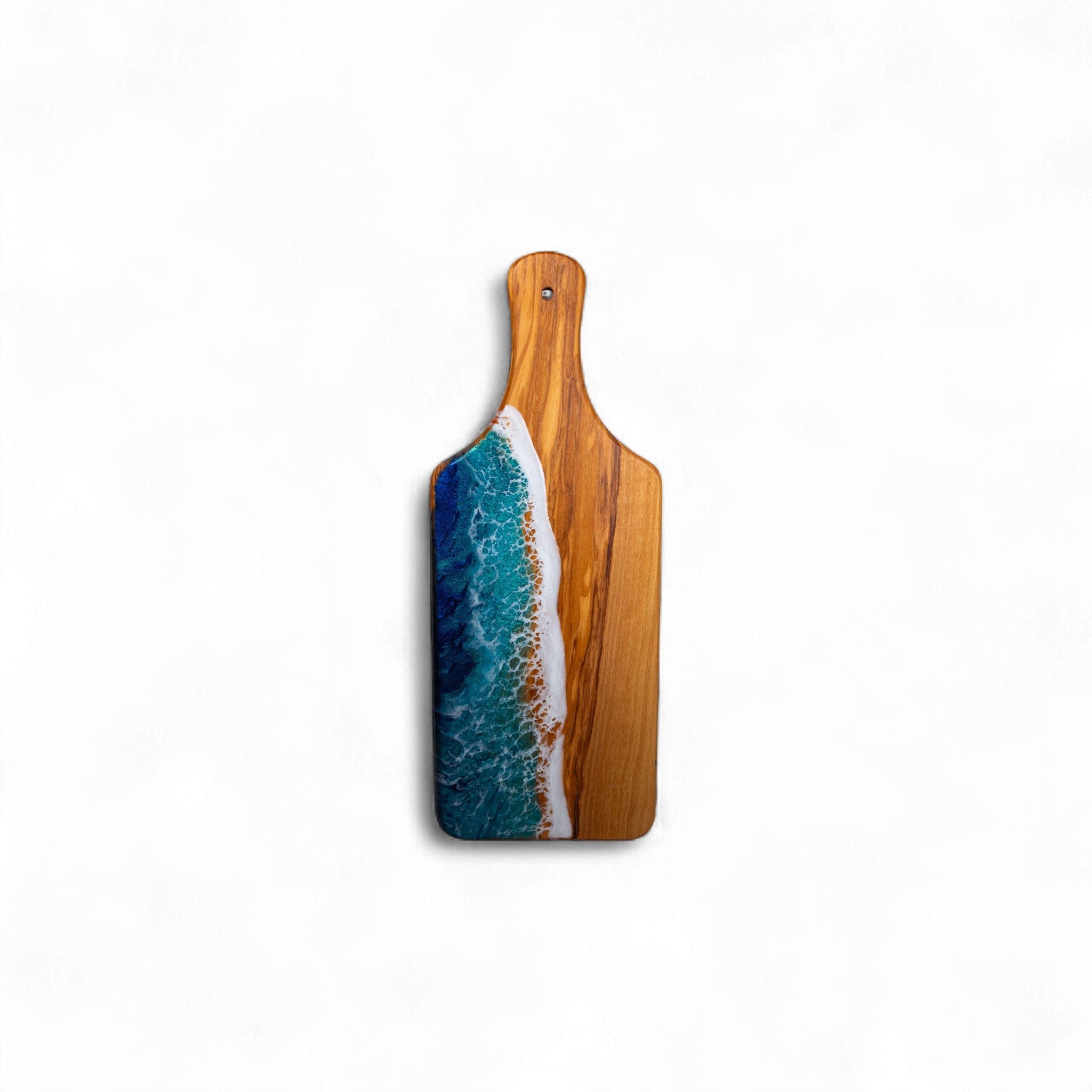 Handcrafted Ocean Wave Olive Wood Charcuterie Board - Serving Platter
