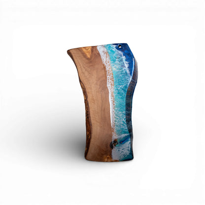 Handcrafted Ocean Wave Olive Wood Charcuterie Board - Serving Platter