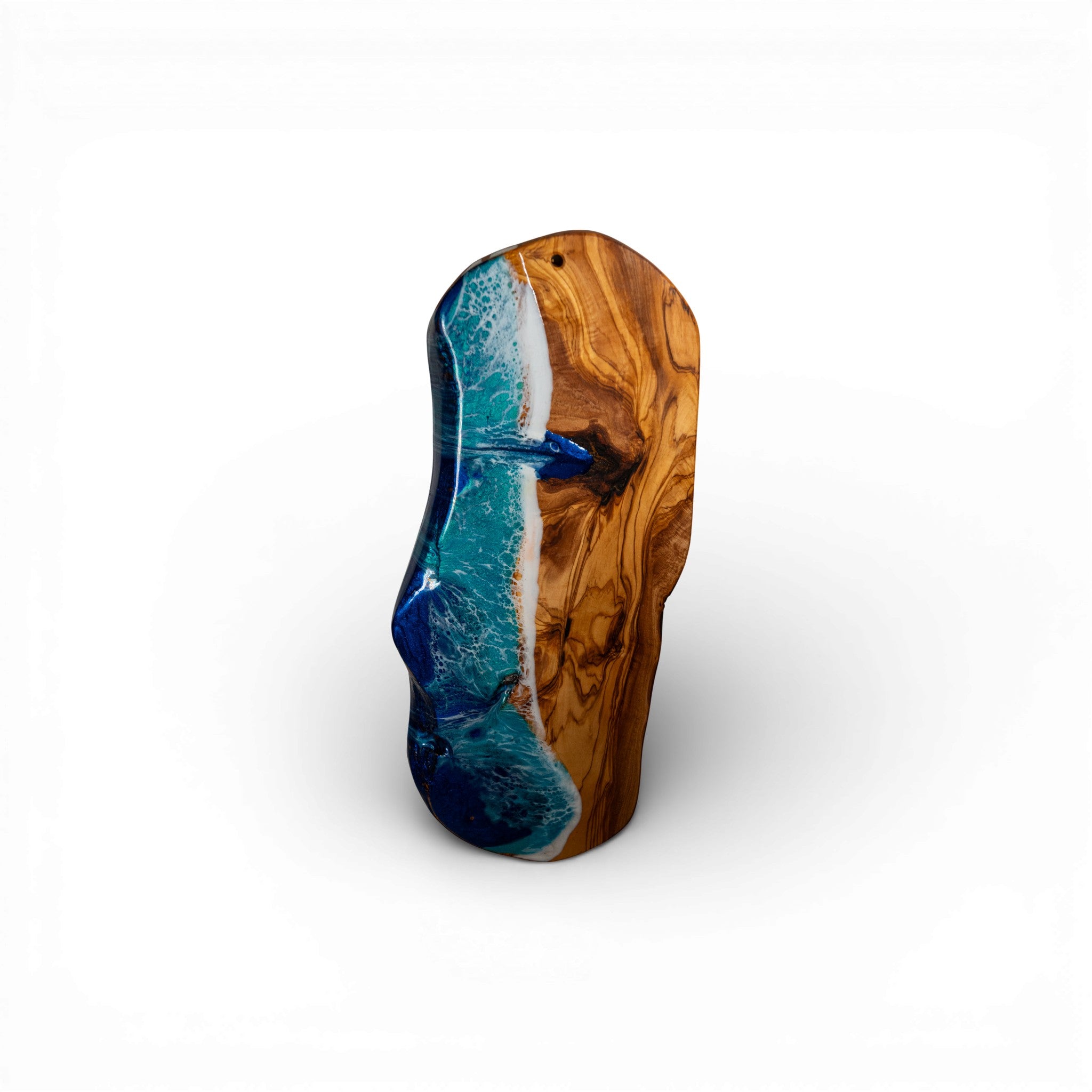 Handcrafted Ocean Wave Olive Wood Charcuterie Board - Serving Platter