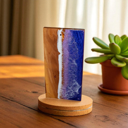 Handcrafted Ocean Wave Olive Wood Charcuterie Board - Serving Platter
