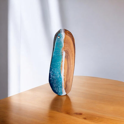 Handcrafted Ocean Wave Olive Wood Charcuterie Board - Serving Platter