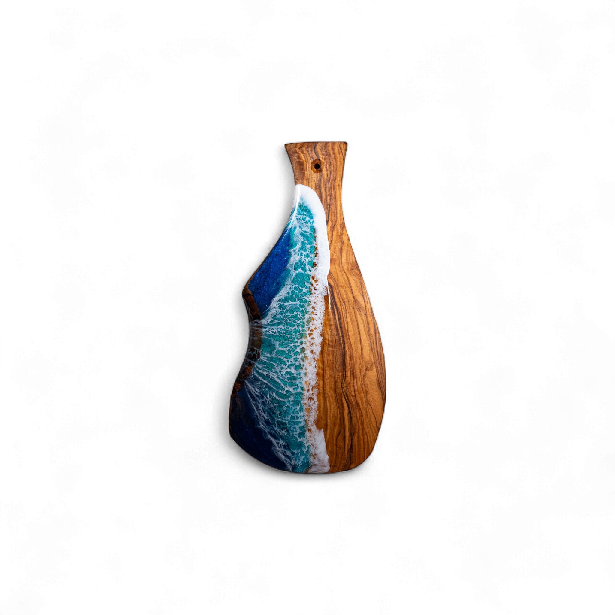 Handcrafted Ocean Wave Olive Wood Charcuterie Board - Serving Platter