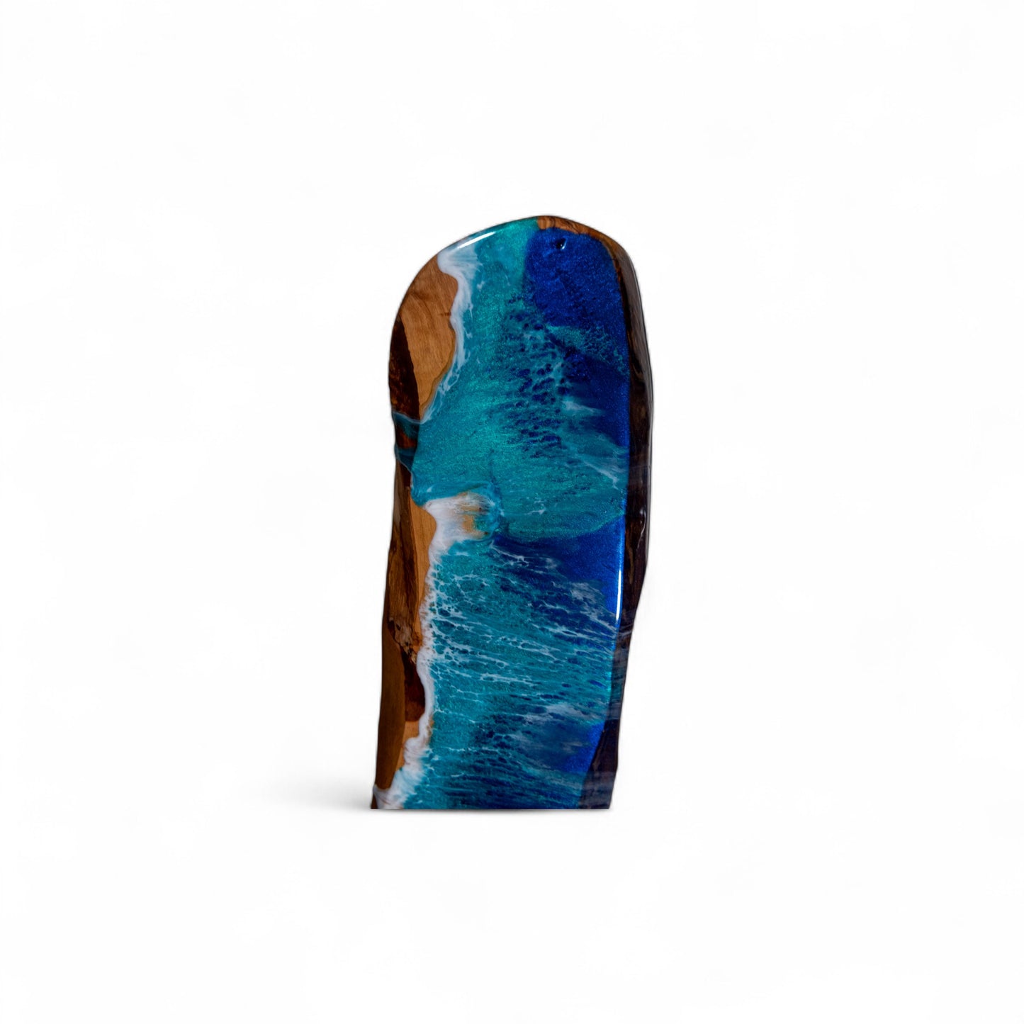 Handcrafted Ocean Wave Olive Wood Charcuterie Board - Serving Platter