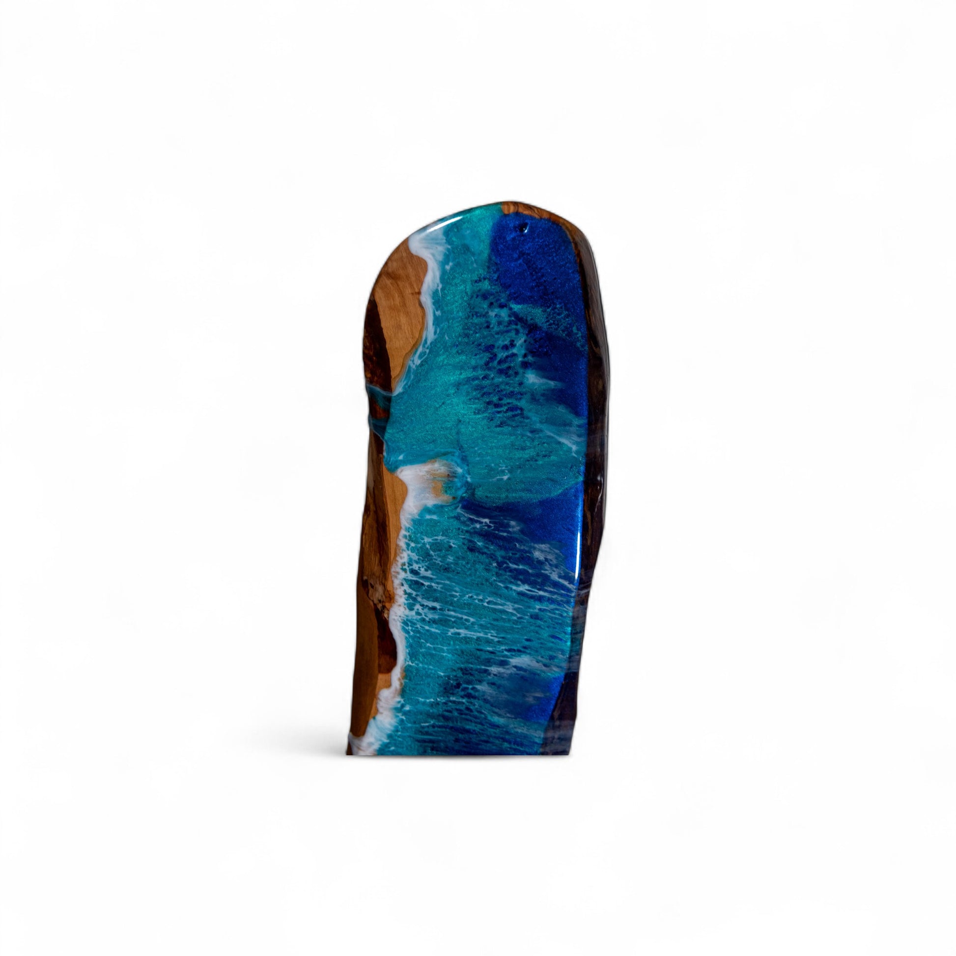 Handcrafted Ocean Wave Olive Wood Charcuterie Board - Serving Platter