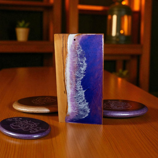 Handcrafted Ocean Wave Olive Wood Charcuterie Board - Serving Platter