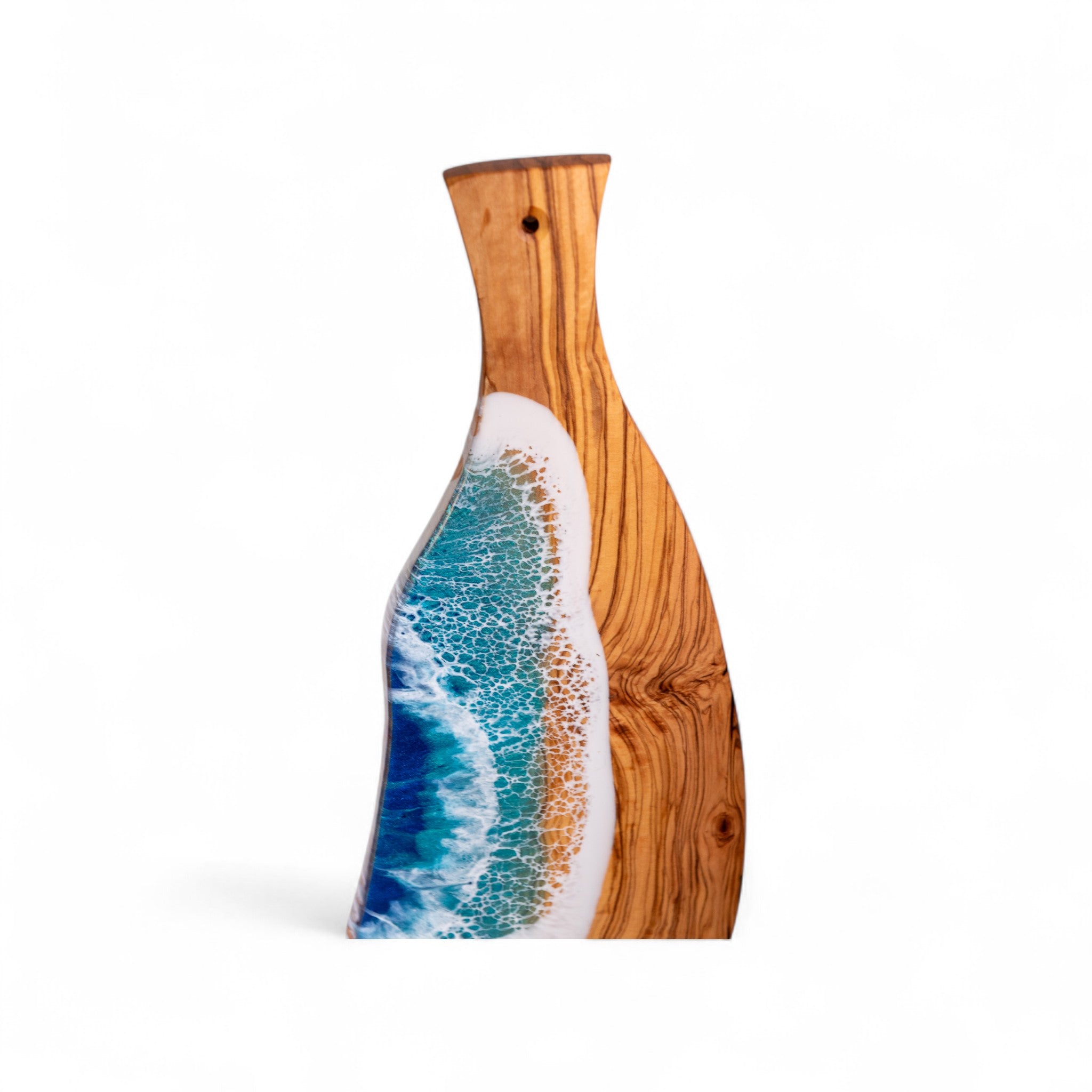 Handcrafted Ocean Wave Olive Wood Charcuterie Board - Serving Platter