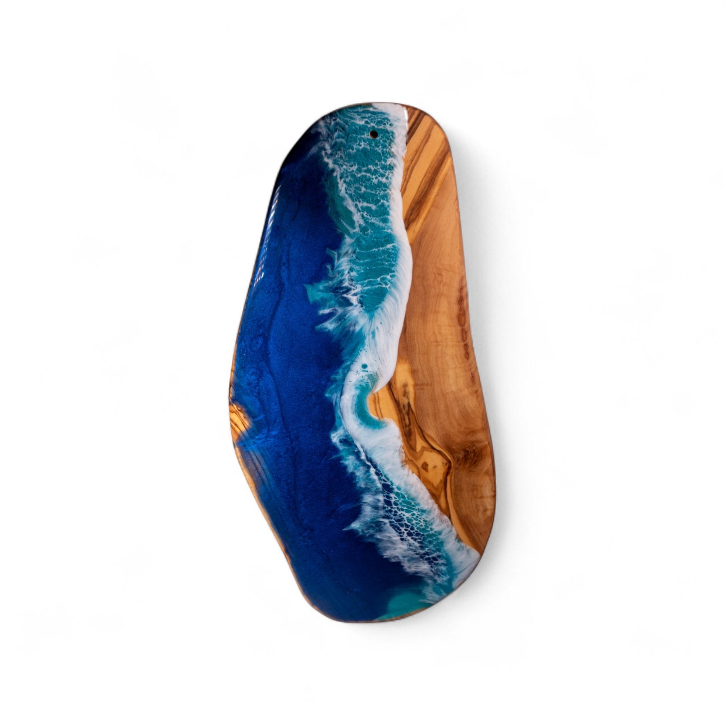 Handcrafted Ocean Wave Olive Wood Charcuterie Board - Serving Platter