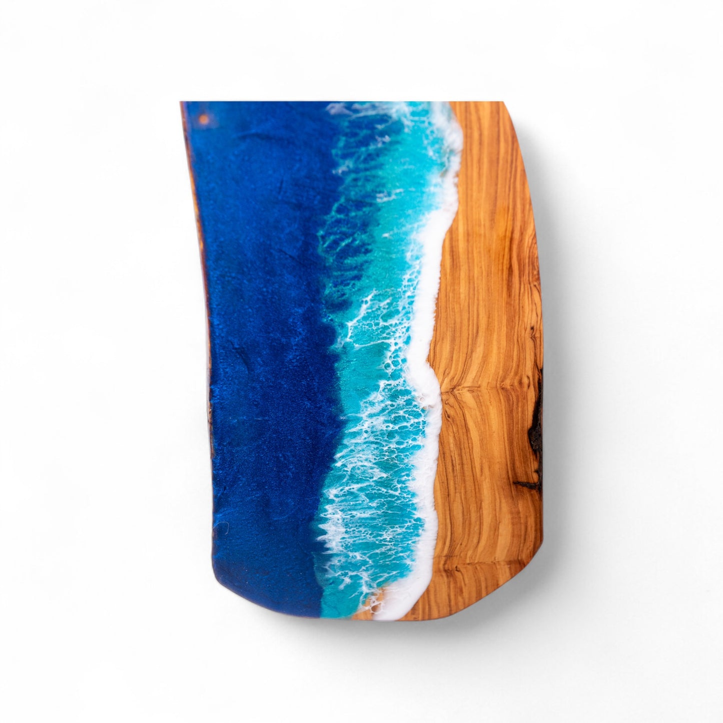 Handcrafted Ocean Wave Olive Wood Charcuterie Board - Serving Platter
