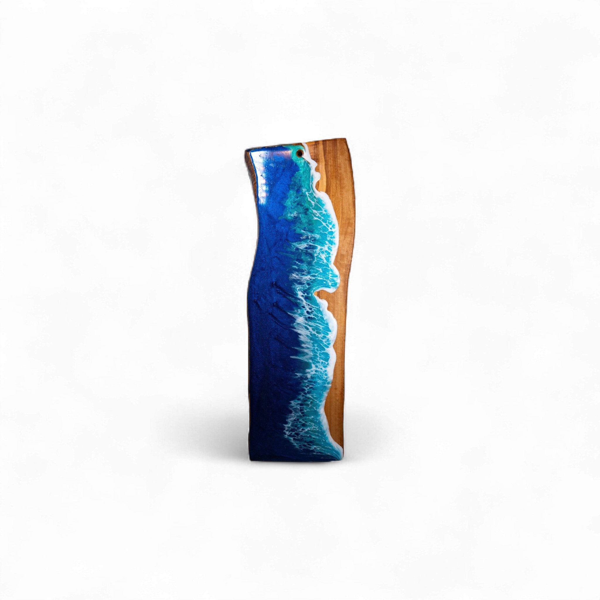 Handcrafted Ocean Wave Olive Wood Charcuterie Board - Serving Platter