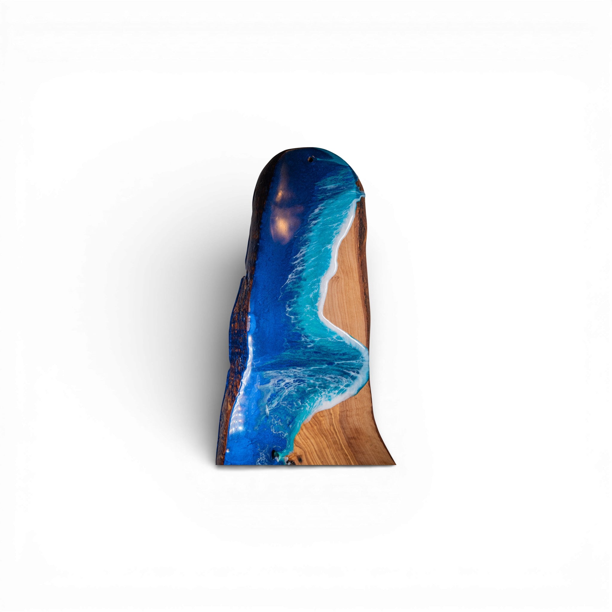 Handcrafted Ocean Wave Olive Wood Charcuterie Board - Serving Platter