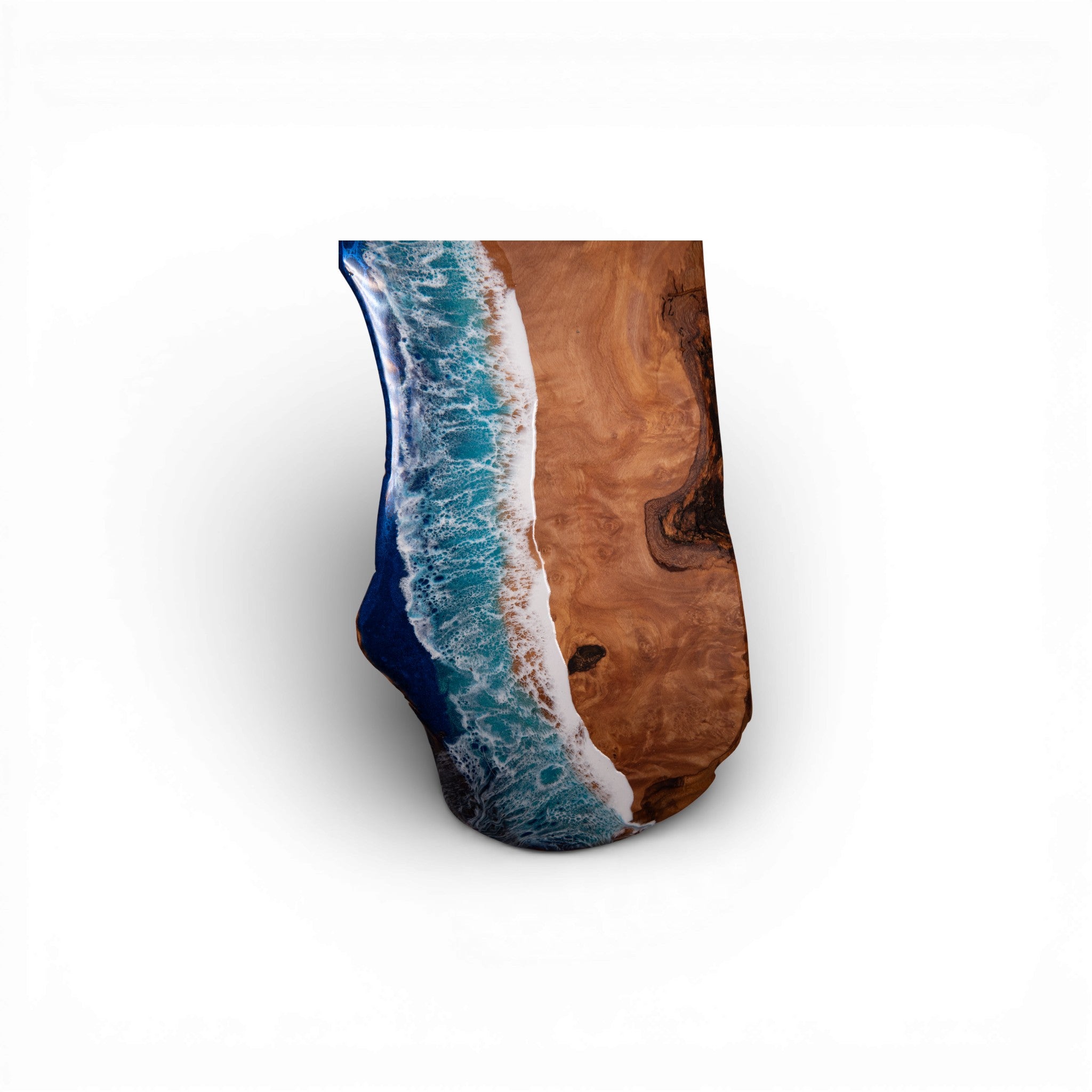 Handcrafted Ocean Wave Olive Wood Charcuterie Board - Serving Platter