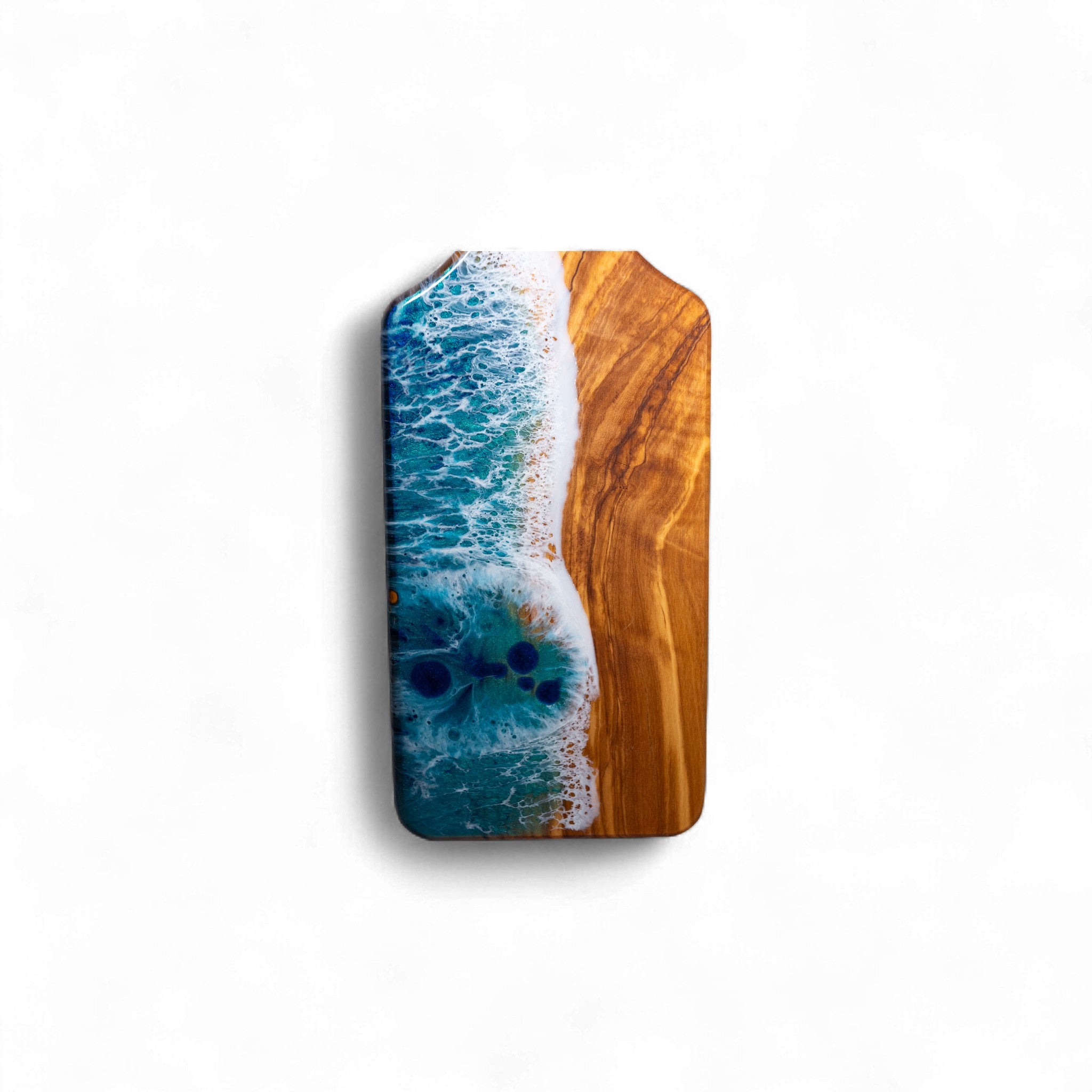 Handcrafted Ocean Wave Olive Wood Charcuterie Board - Serving Platter