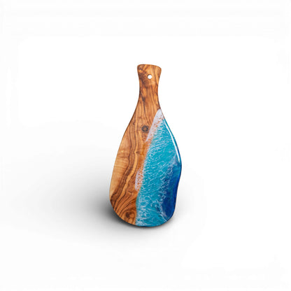 Handcrafted Ocean Wave Olive Wood Charcuterie Board - Serving Platter