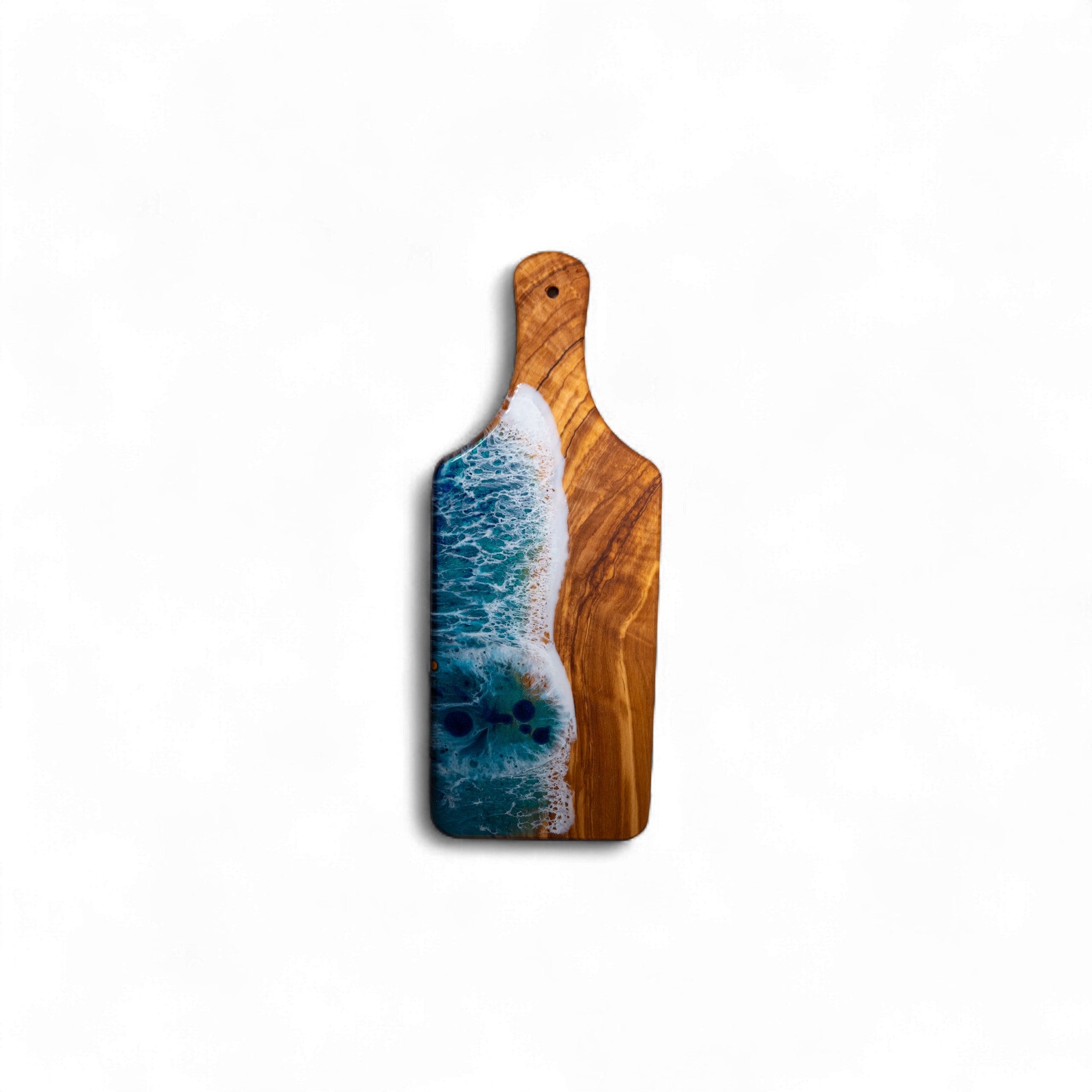 Handcrafted Ocean Wave Olive Wood Charcuterie Board - Serving Platter