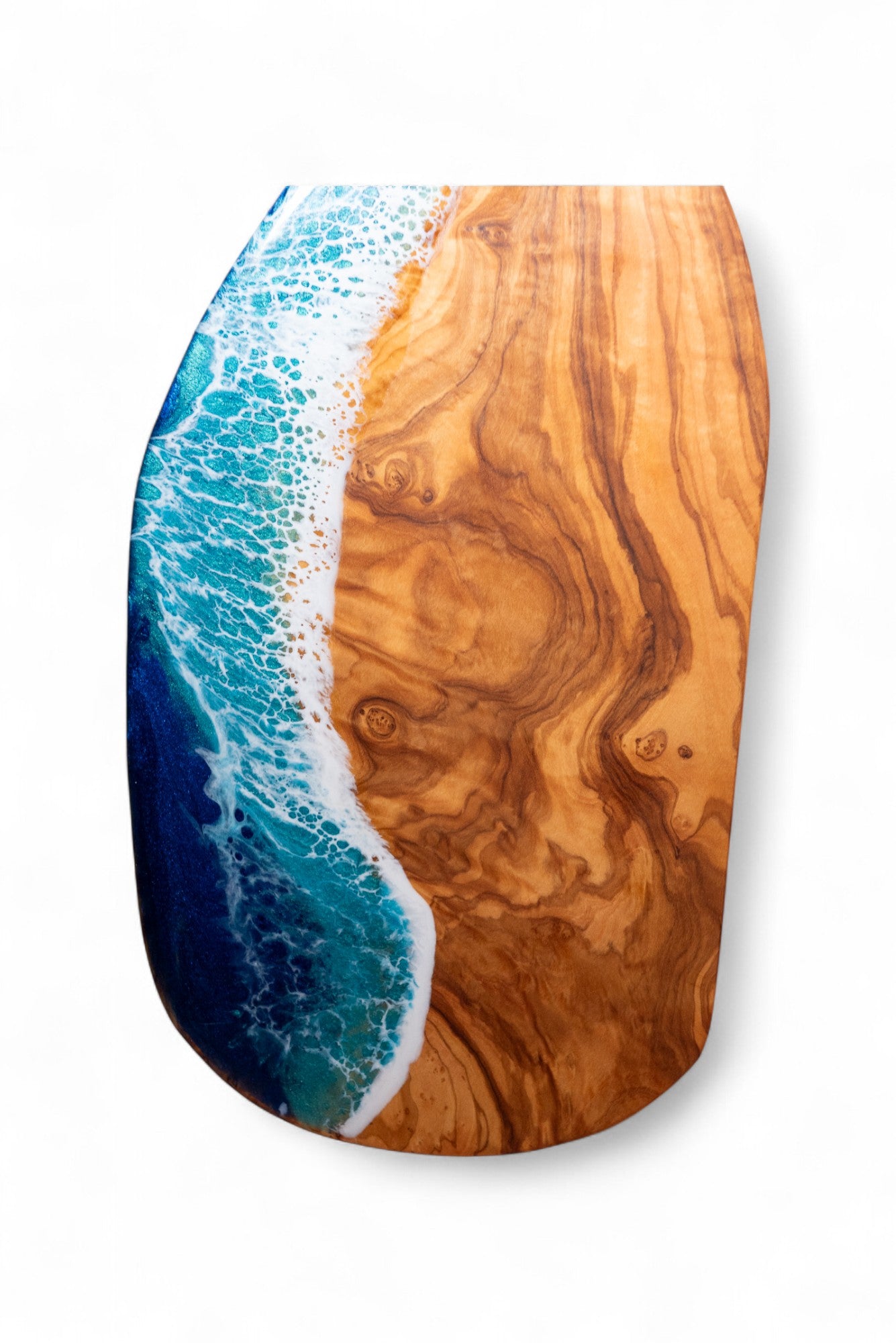 Handcrafted Ocean Wave Walnut Wood Charcuterie Board - Serving Platter