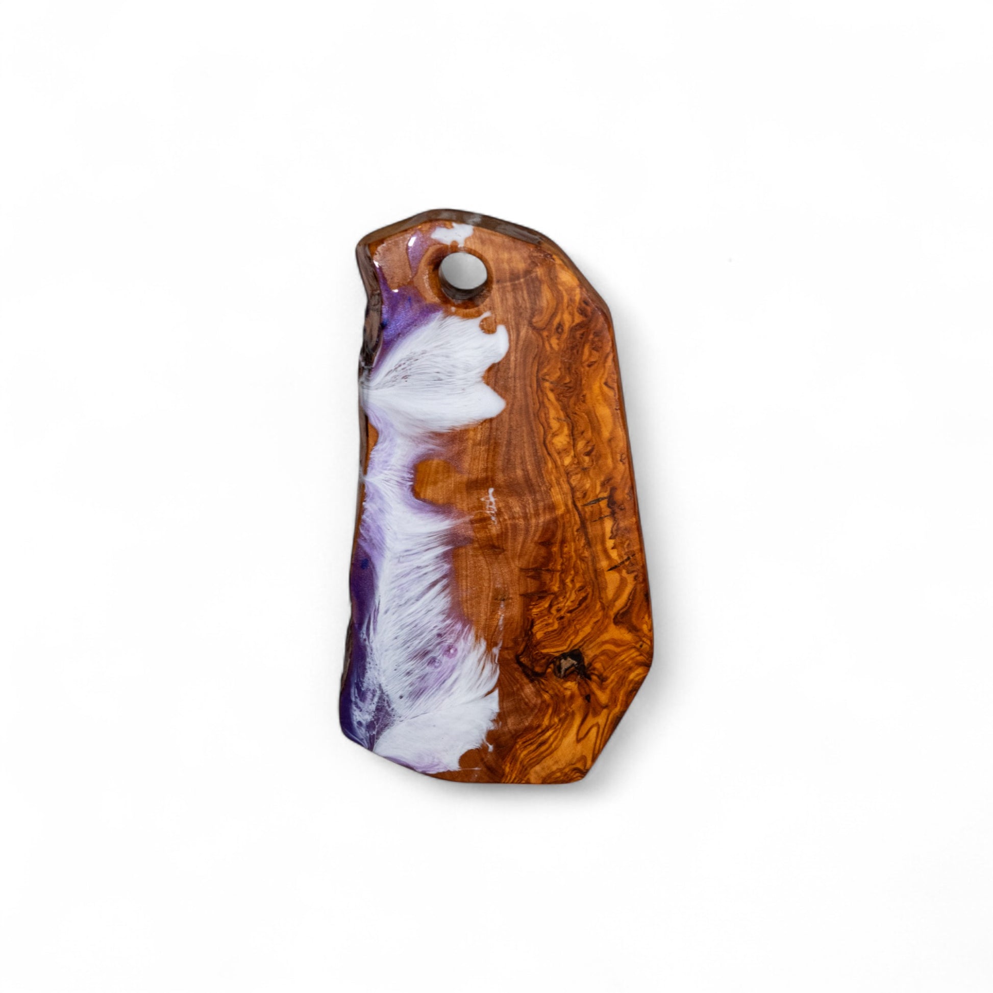 Handcrafted Purple Ocean Wave Olive Wood Charcuterie Board - Serving Platter