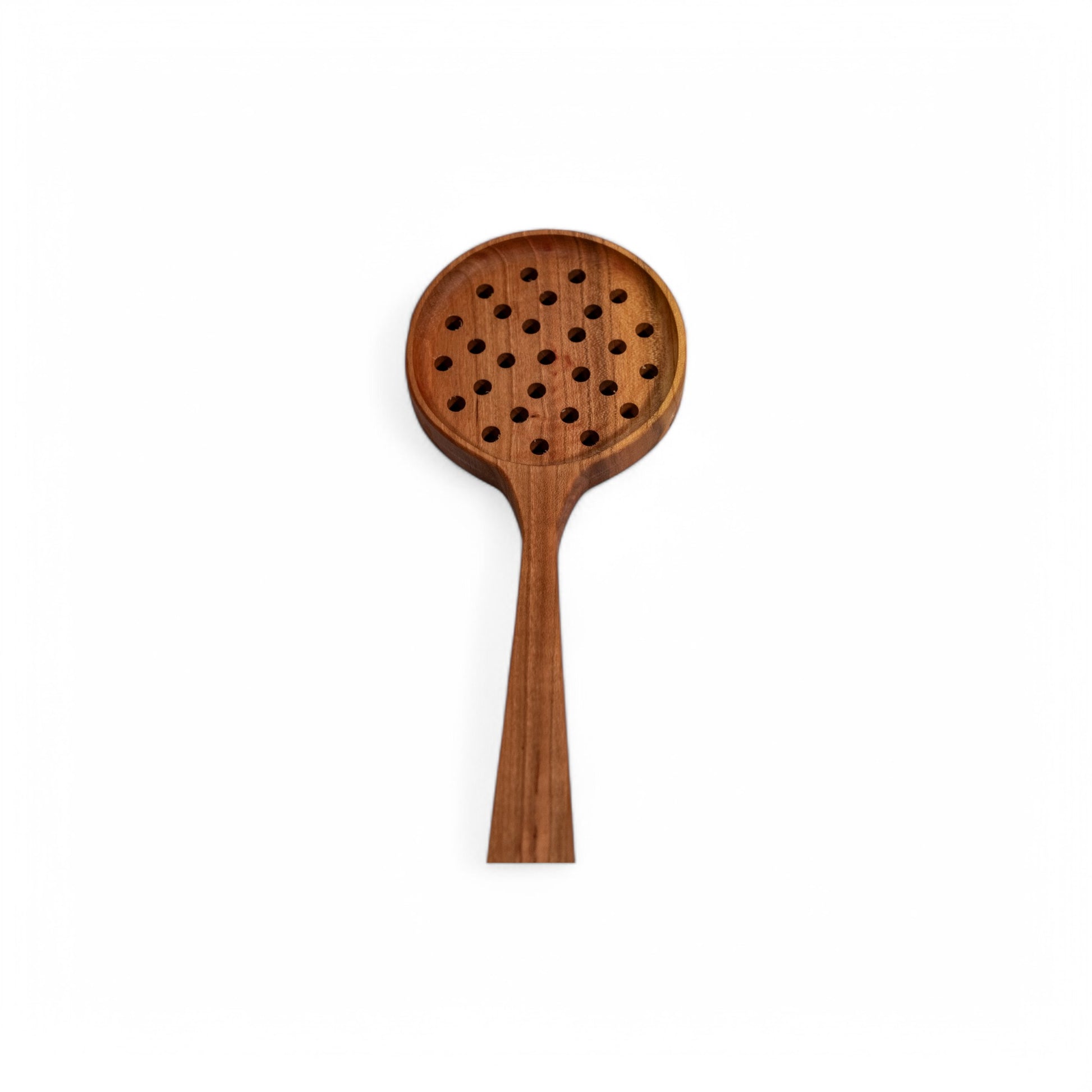 Handmade Wooden Strainer Spoon - 12” Cooking Spoon from Cherry
