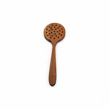 Handmade Wooden Strainer Spoon - 12” Cooking Spoon from Cherry