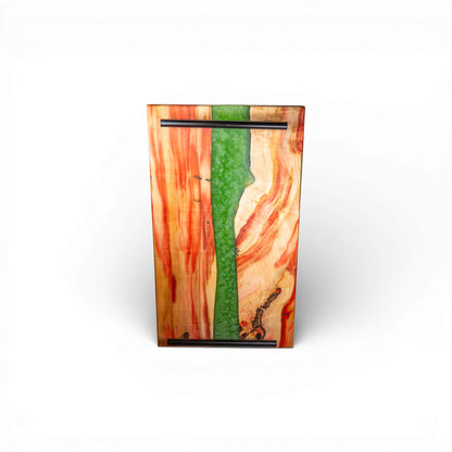 Jade Epoxy Box Elder Charcuterie Boards/Serving Board with Handle