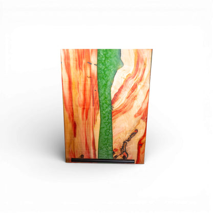 Jade Epoxy Box Elder Charcuterie Boards/Serving Board with Handle