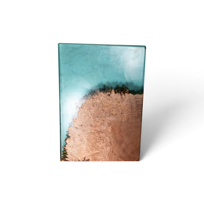 Maple Burl With Seal Blue Epoxy Charcuterie Boards/Serving Board