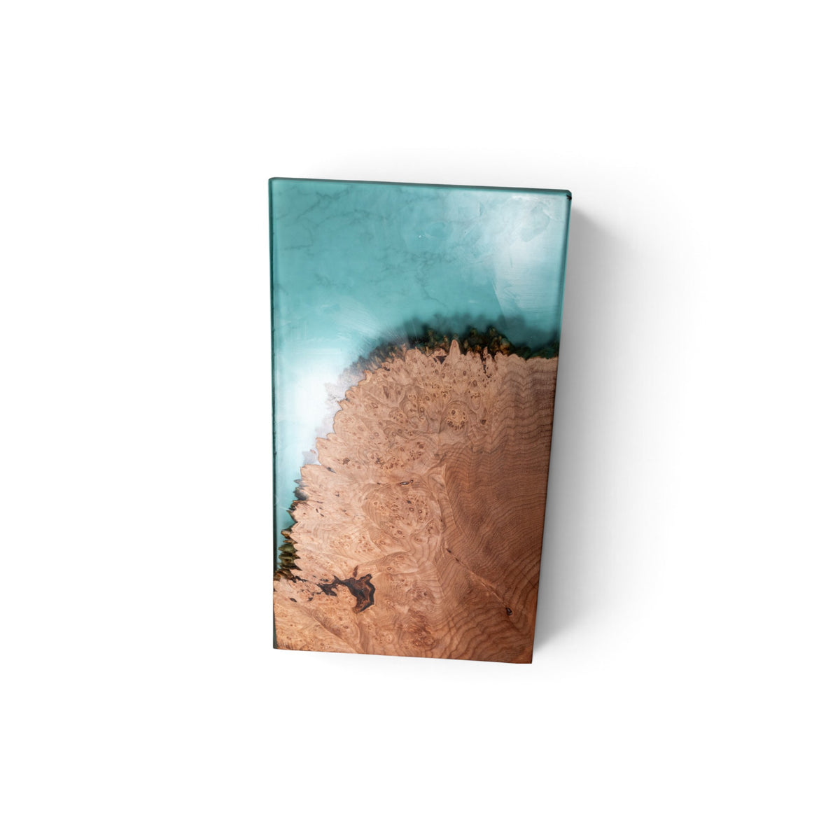 Maple Burl With Seal Blue Epoxy Charcuterie Boards/Serving Board