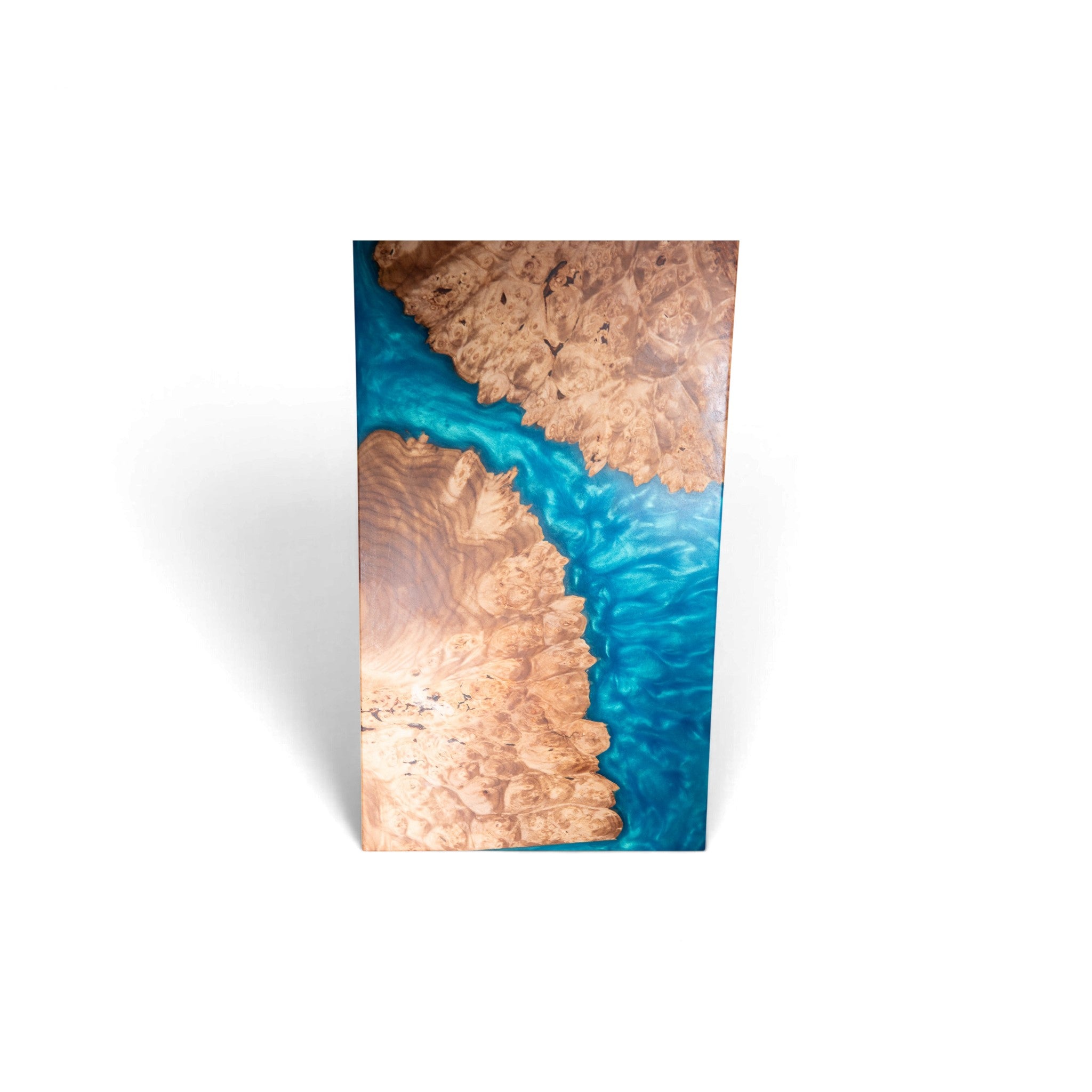 Maple Burl With Seal Blue Epoxy Charcuterie Boards/Serving Board