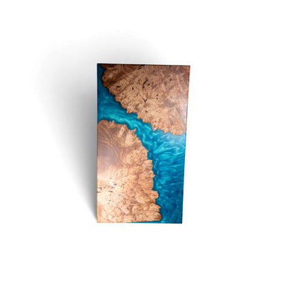 Maple Burl With Seal Blue Epoxy Charcuterie Boards/Serving Board