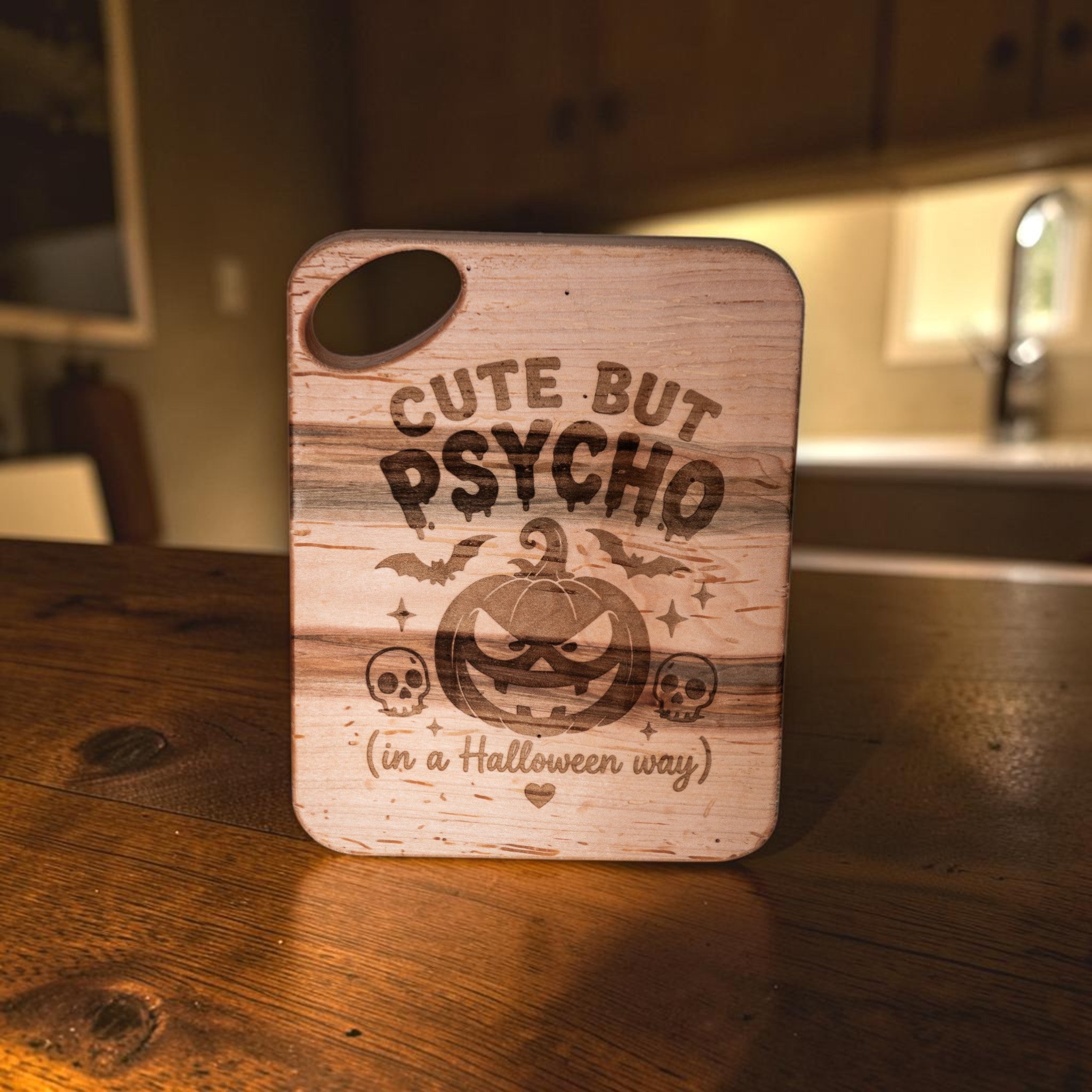 Maple Charcuterie Board/Serving Tray "Cute But Psycho"