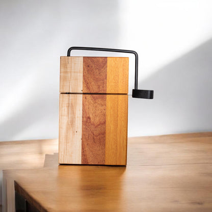 Maple, Mahogany, and Canary Wood Cheese Slicer Board