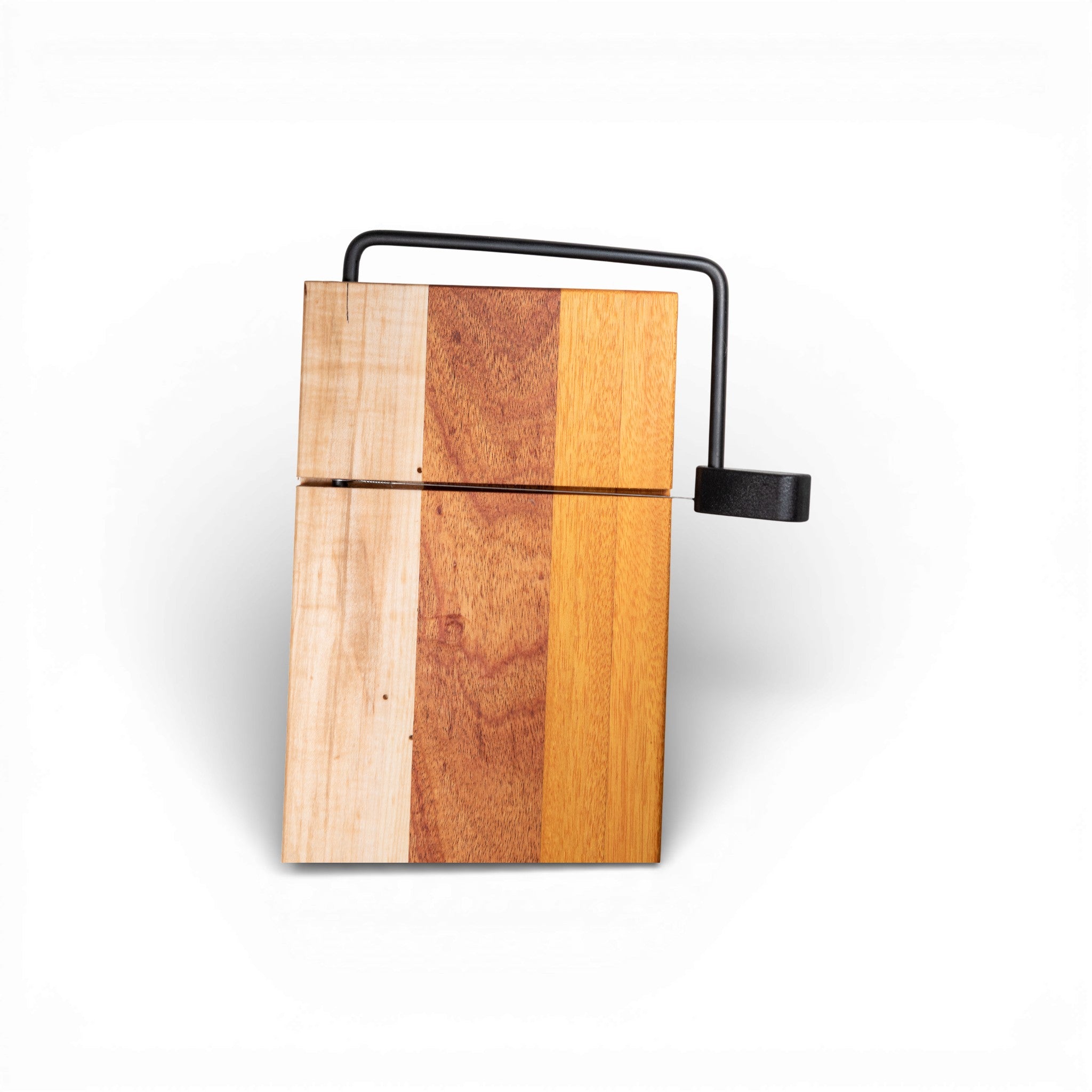 Maple, Mahogany, and Canary Wood Cheese Slicer Board